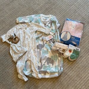 Carter's Pink and Green Baby Sleepwear Set